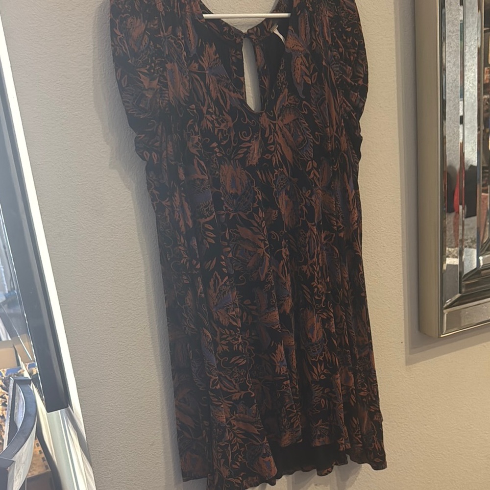 Floral Black and Brown Dress